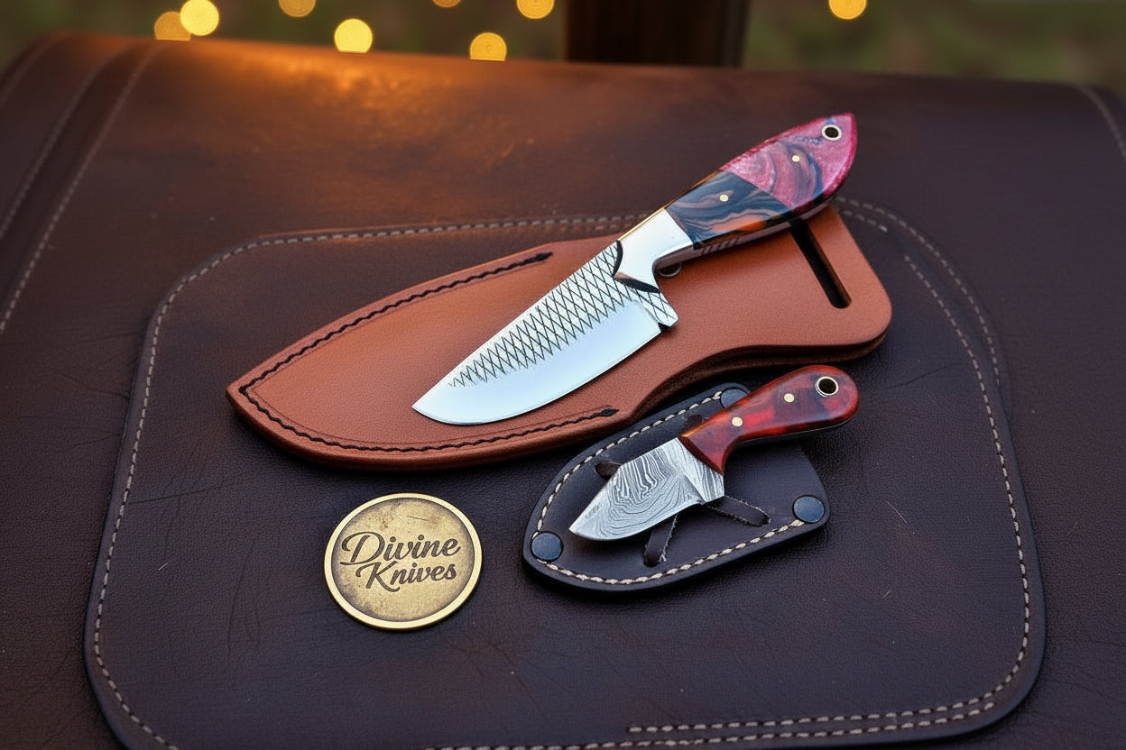 Multi-Color Rasp Cowboy Knife Set by Divine Knives