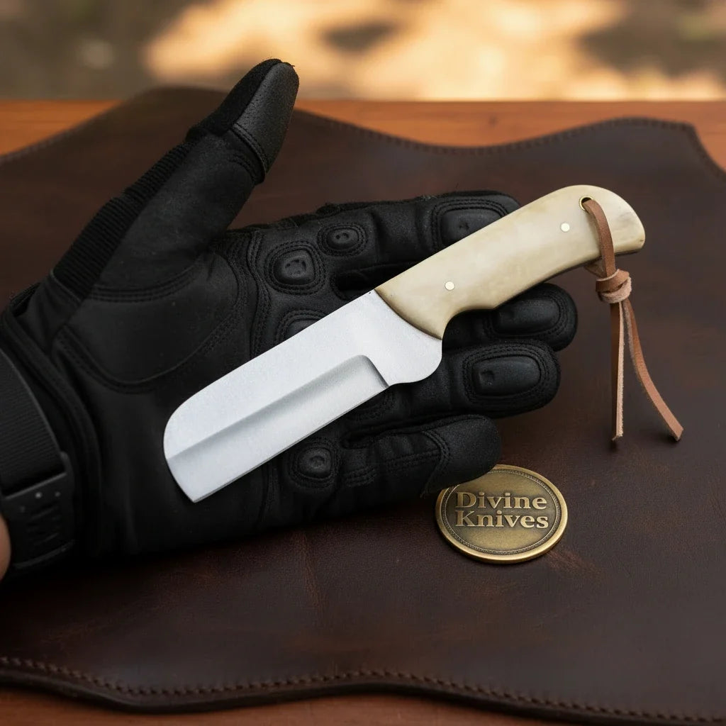 D2 Steel Camel Bone Tanto Bull Cutter with Natural Bone Handle by Divine Knives — view 1 of 1
