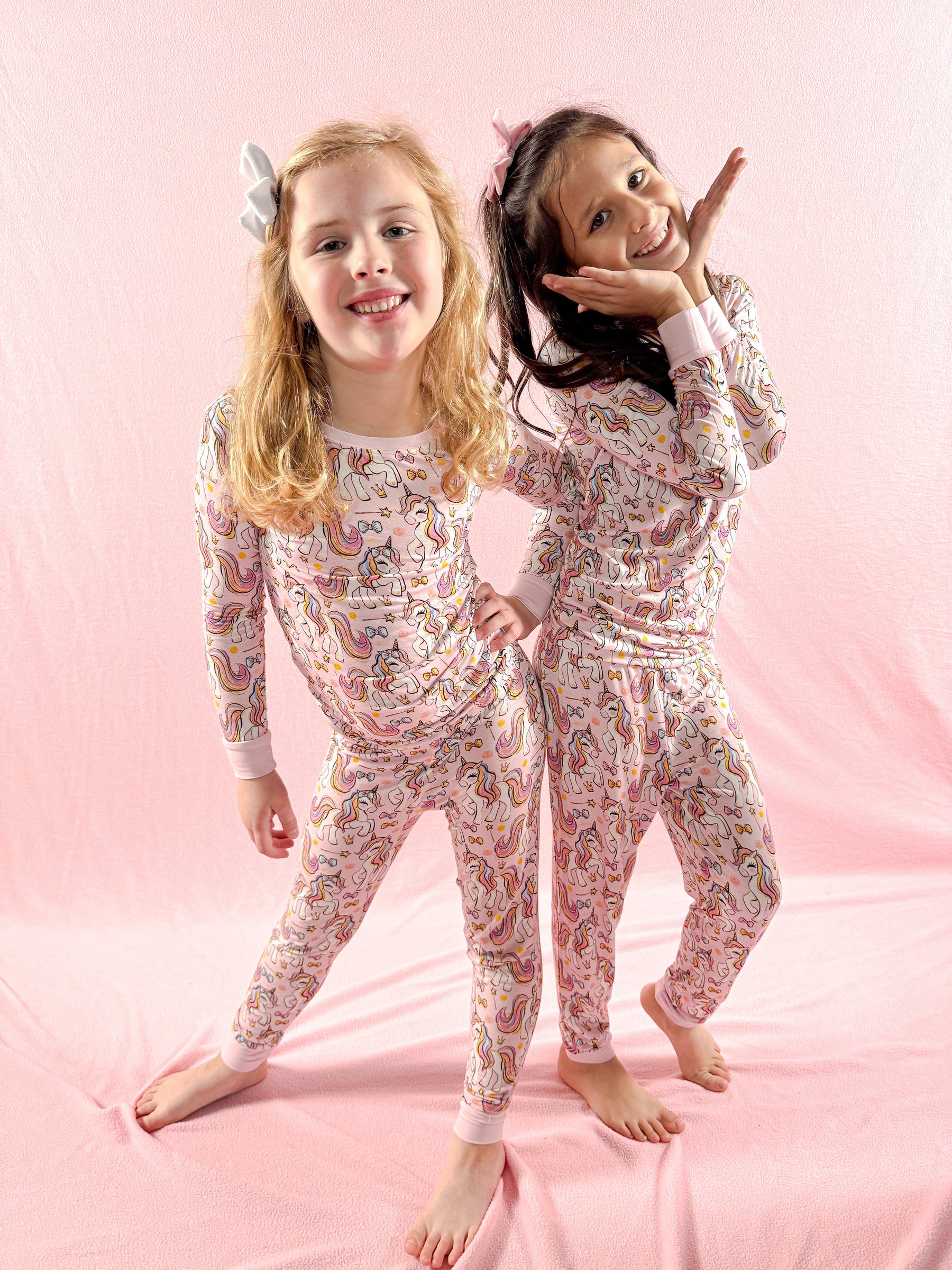 Pink Unicorn | Two-Piece Bamboo Pajama Set by Boosh Baby image 9