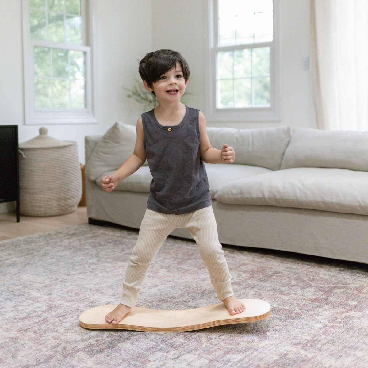 Spinzee Board by Bunny Hopkins, handcrafted wooden activity toy product and lifestyle photo 10