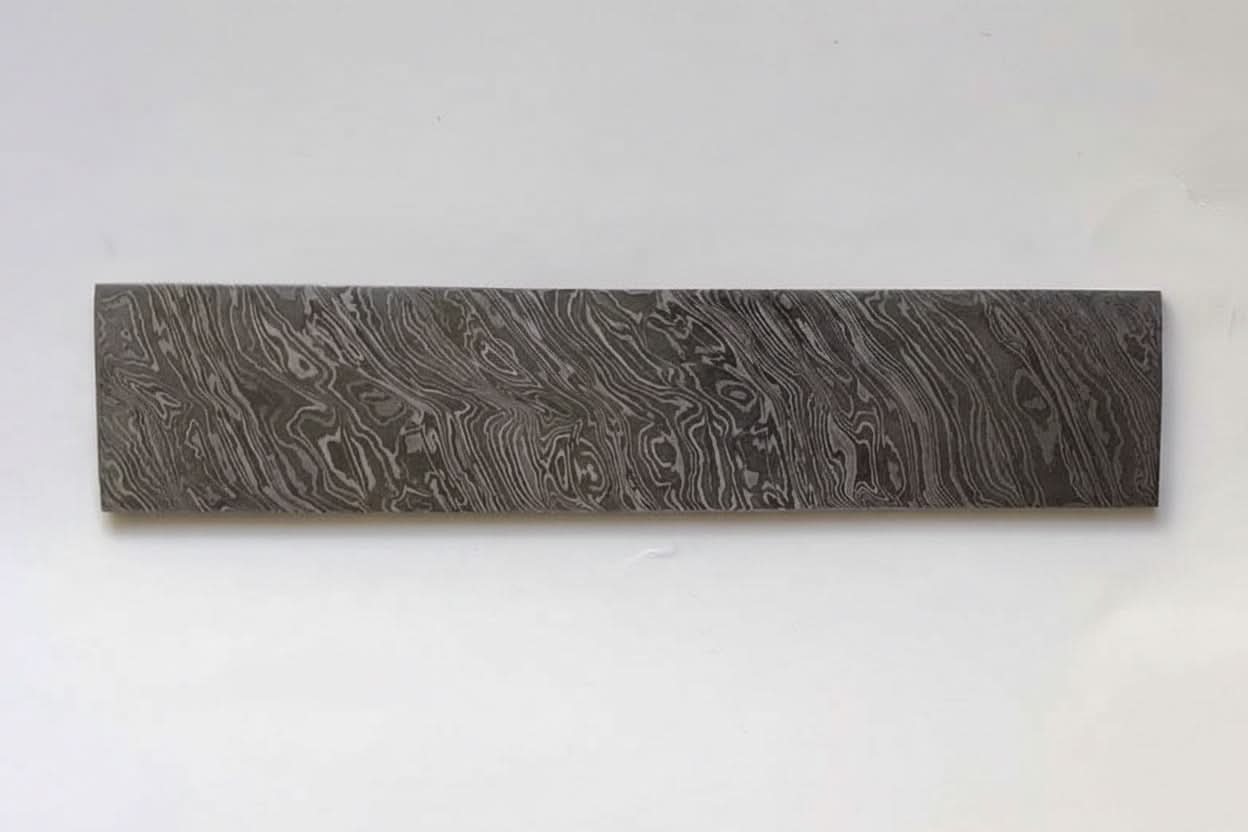 8 Inch Firestorm Pattern Damascus Steel Billet Bar Blank for Custom Knife Making by JW SteelCrafts, Damascus knife main product photo