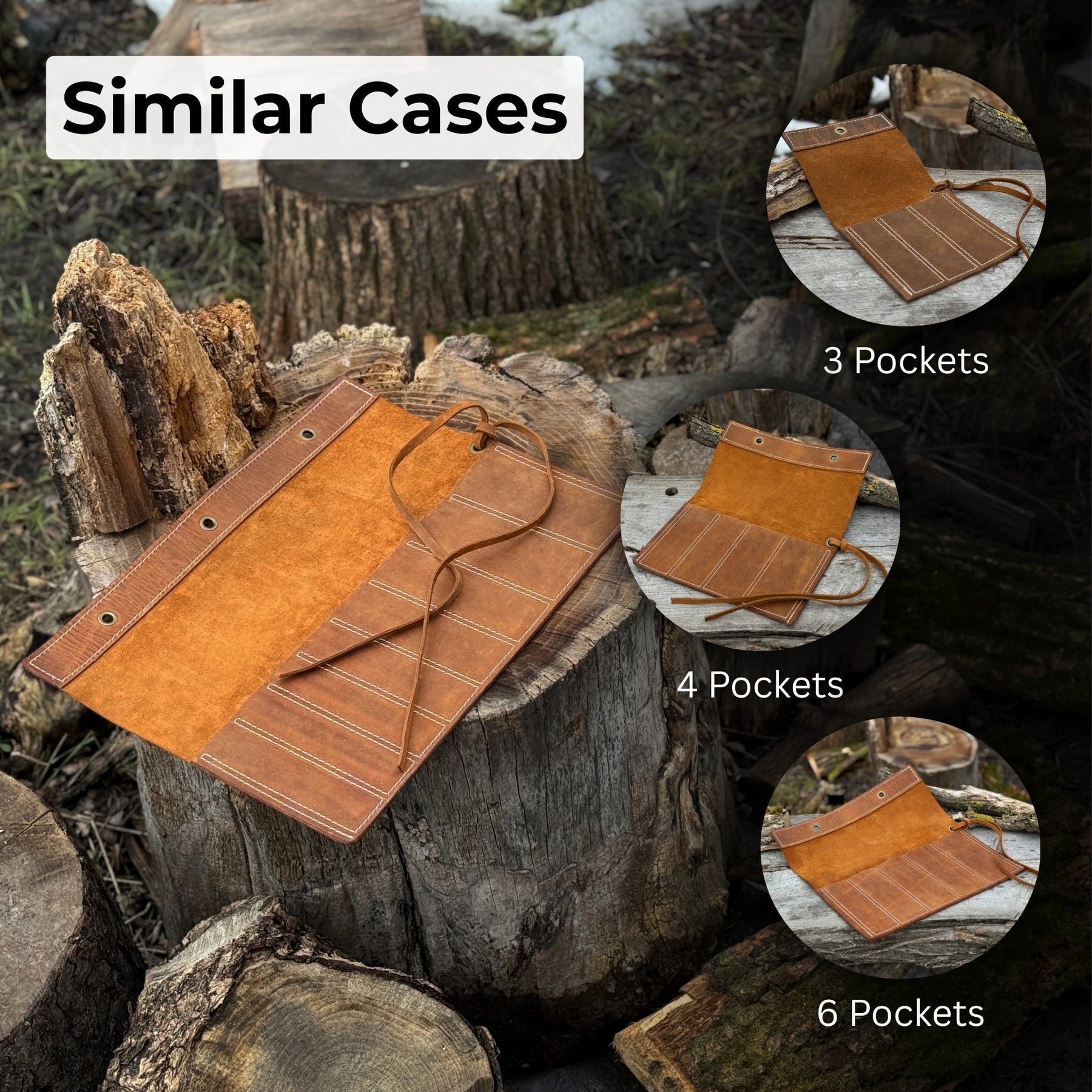 8 Pocket Leather Chisel Roll