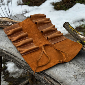 8 Pocket Leather Tool Roll