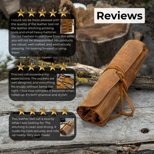8 Pocket Leather Tool Roll
