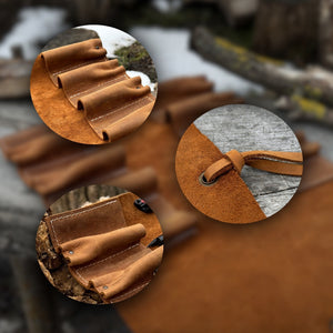 8 Pocket Leather Tool Roll