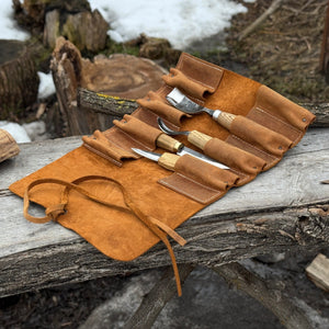 8 Pocket Leather Tool Roll
