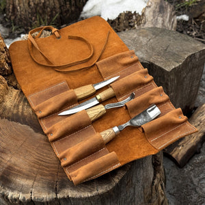 8 Pocket Leather Tool Roll