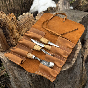 8 Pocket Leather Tool Roll