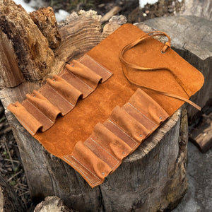 8 Pocket Leather Tool Roll