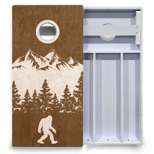 Bigfoot Mountain Scene Cornhole Boards - All Weather Series