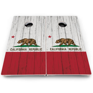 Rustic California Flag Cornhole Boards – Pro Lite or Pro Elite