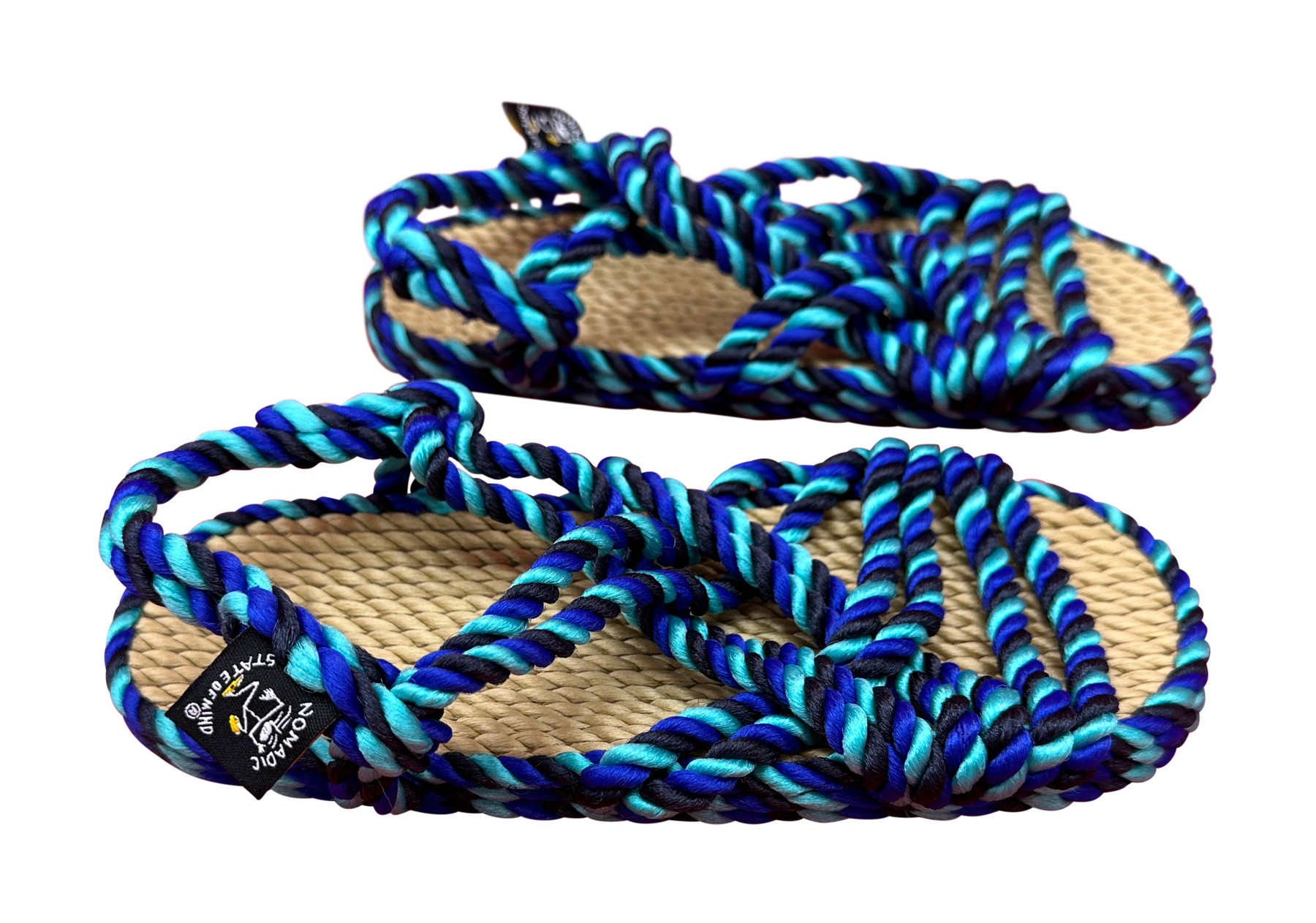 Lounger Kids Twisted Blues handmade rope sandals by Nomadic State of Mind, view 2