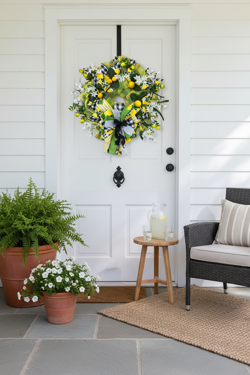 Lemon Wreath handmade by Bouge Creations in Mississippi