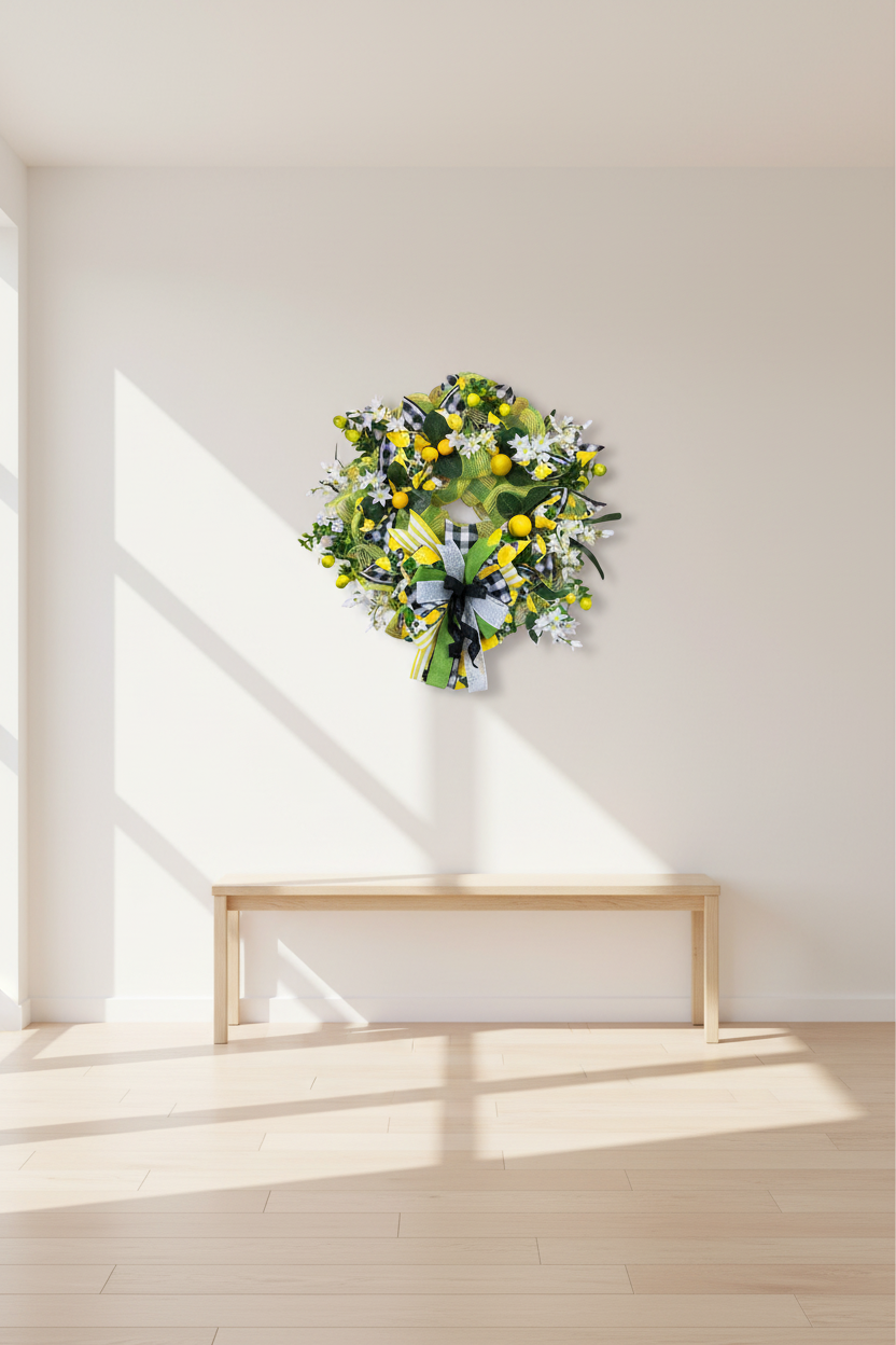Lemon Wreath handmade by Bouge Creations in Mississippi