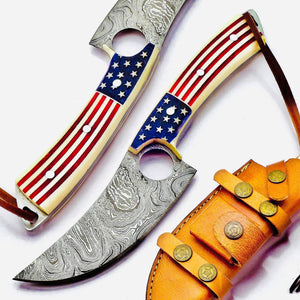 Damascus Steel Chef Knife – Hand Forged Kitchen Knife with Camel Bone Handle | Teton Twist Knives