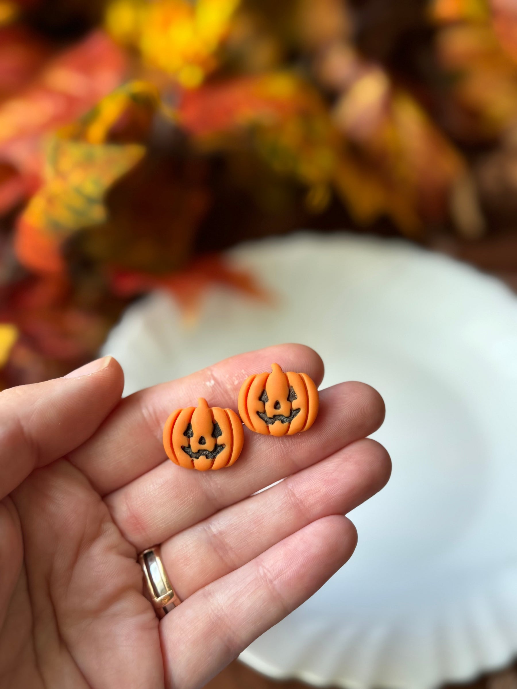 Jack-O-Lantern Studs