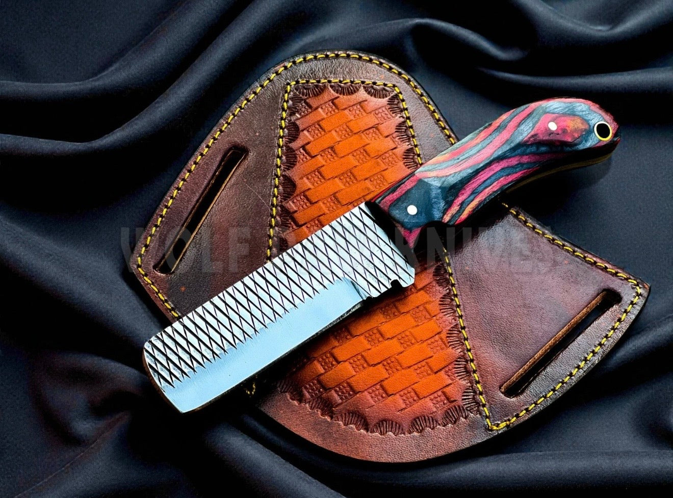 Multicolor Pakkawood Rasp Bull Cutter Knife product detail, view 3