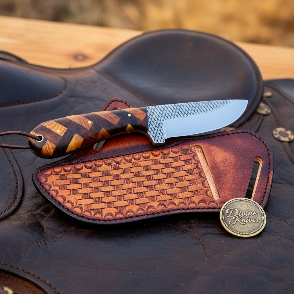 Chevron Wood Handle Rasp Skinner with Zigzag Wood Handle