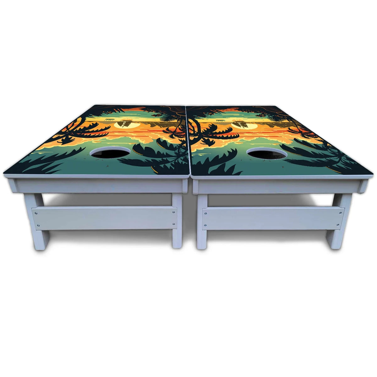 Beach Sunset Cornhole Boards - All Weather Series