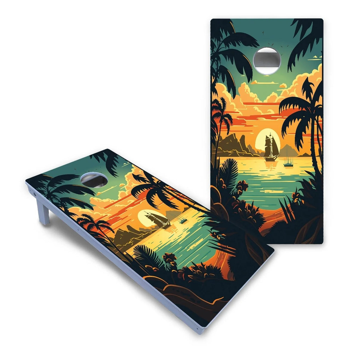 Beach Sunset Cornhole Boards - All Weather Series