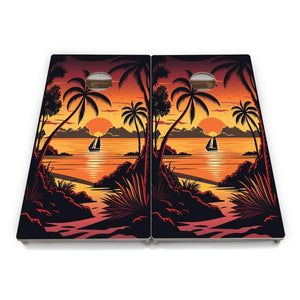 Beach Sunset Cornhole Boards – Tournament Series