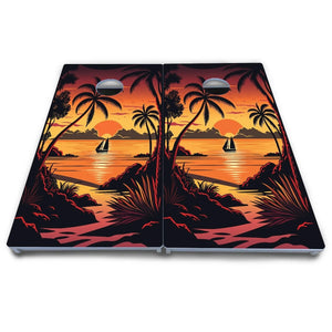 Beach Sunset Cornhole Boards - All Weather Series