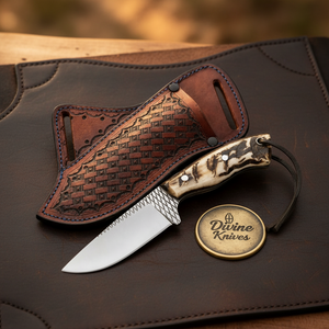 Ram Horn Handle Cowboy Skinner Knife by Divine Knives