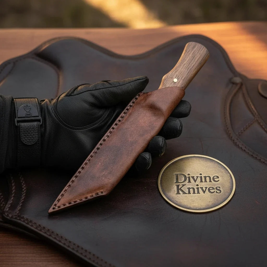 Hand-Forged Kiridashi Utility Knife with Oak Wood Handle