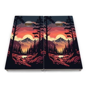 Mountain Sunset Cornhole Boards – Tournament Series