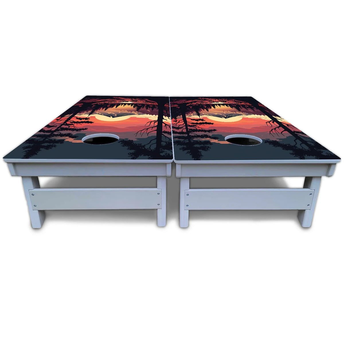 Mountain Sunset Cornhole Boards - All Weather Series