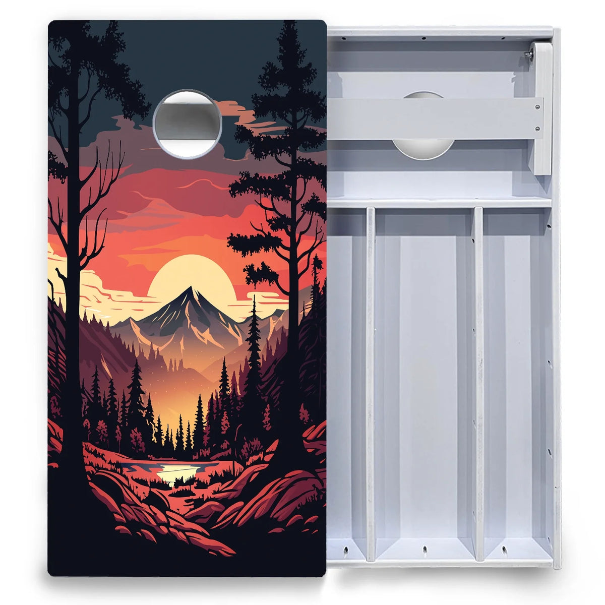 Mountain Sunset Cornhole Boards - All Weather Series