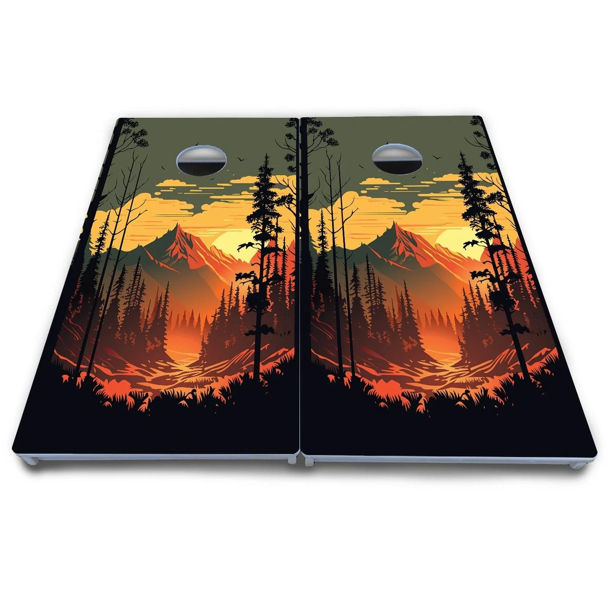 Mountain Sunset Cornhole Boards - All Weather Series