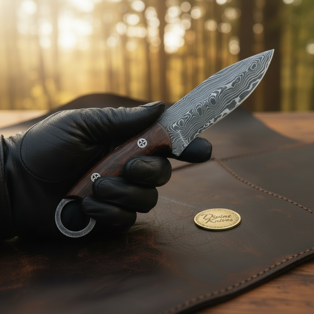 Rosewood Handle EDC Hunting Knife for product detail, view 3