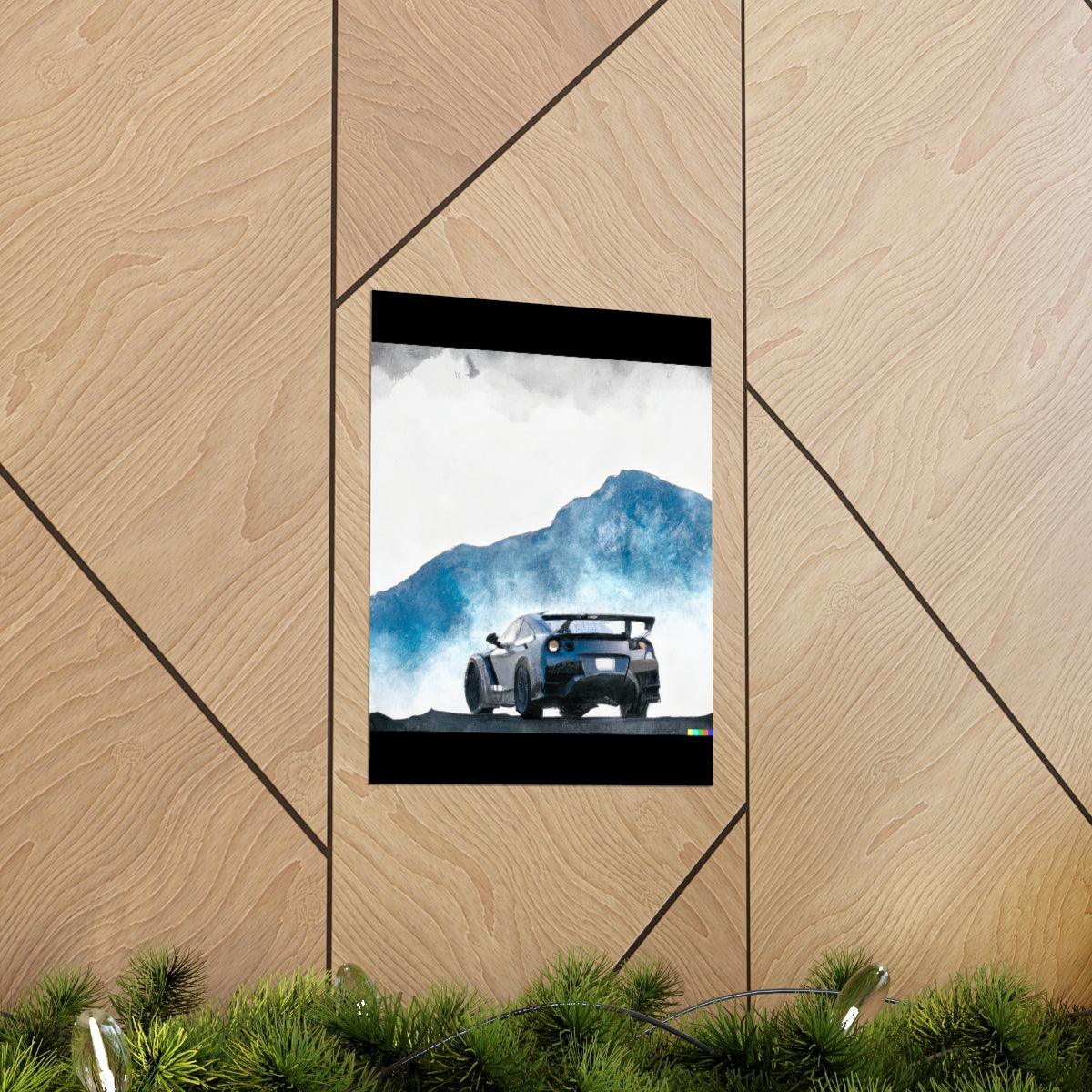 Nissan GTR water color Matte Vertical Posters
