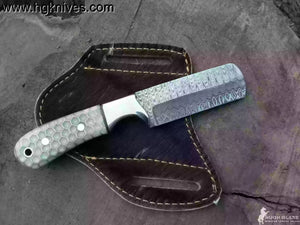 Honeycomb Handle Bull Cutter Knife for Ranch Work and Collecting