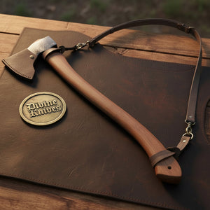 Hand-Forged Carving Axe with Ash Handle & Wooden Wedge