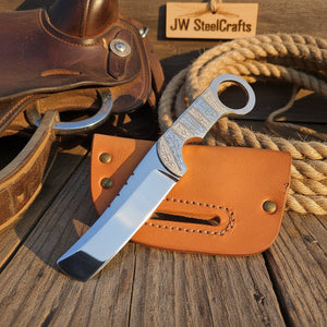 Ironloop Prairie Bull Cutter Knife Mirror Polished by JW SteelCrafts — view 1 of 2