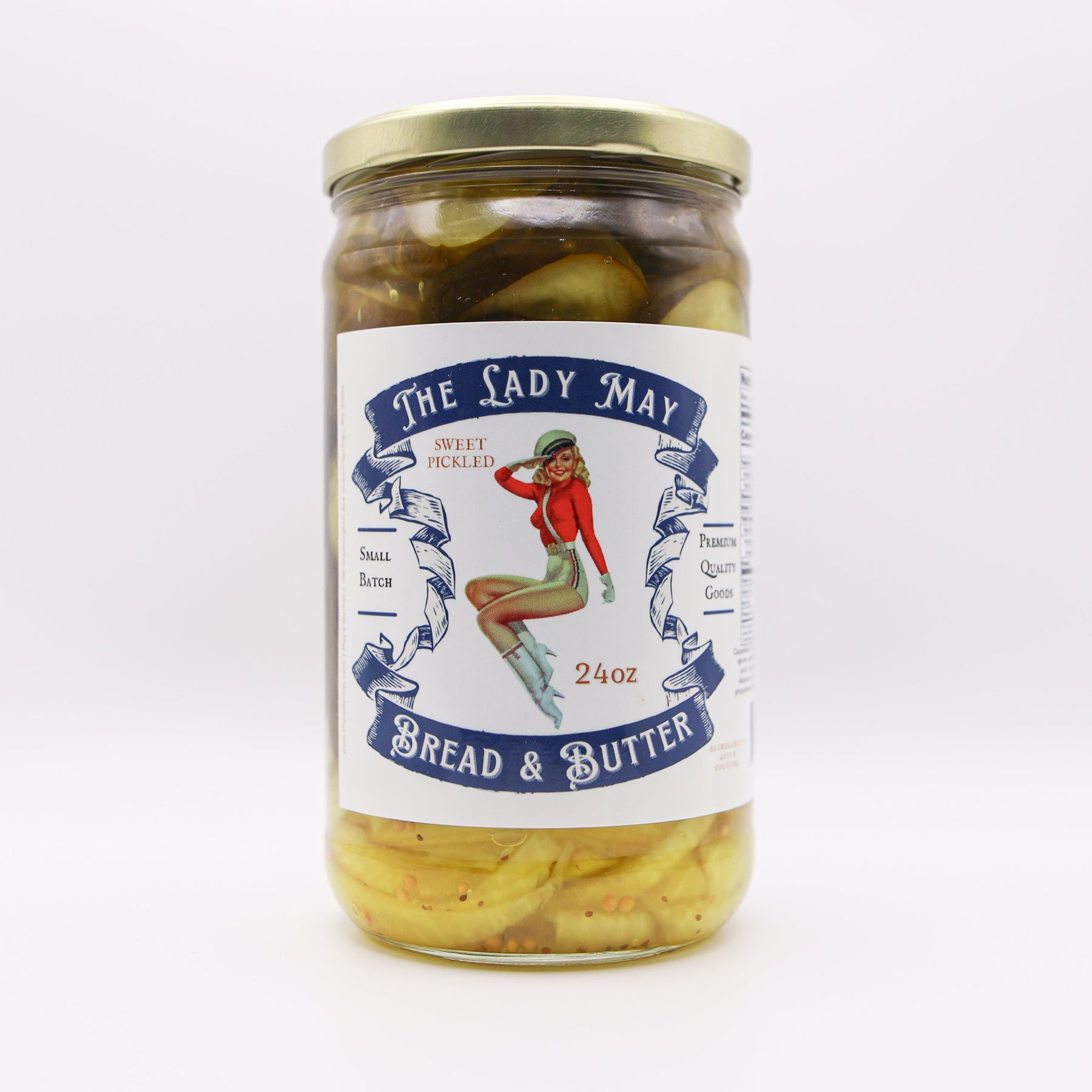Lady May’s Bread & Butter Sweet Pickles – 2 Pack (24oz Jars) – Small Batch Southern Style Sweet & Tangy Kirby Cucumber Slices – Restaurant Recipe, Crisp & Crunchy – Organic Ingredients
