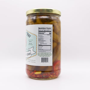 Lady May Sweet & Spicy Pickled Okra – 2 Pack (24oz Jars) – Southern Style Whole Fresh Okra Pods – Small Batch Restaurant Made – Sweet Heat with Jalapeño & Garlic