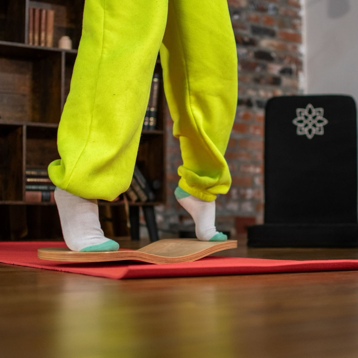 Spinzee Board by Bunny Hopkins, handcrafted wooden activity toy product and lifestyle photo 15