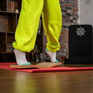 Spinzee Board by Bunny Hopkins, handcrafted wooden activity toy product and lifestyle photo 15