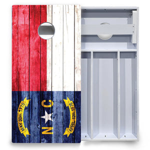 North Carolina State Flag Cornhole Boards - All Weather Series