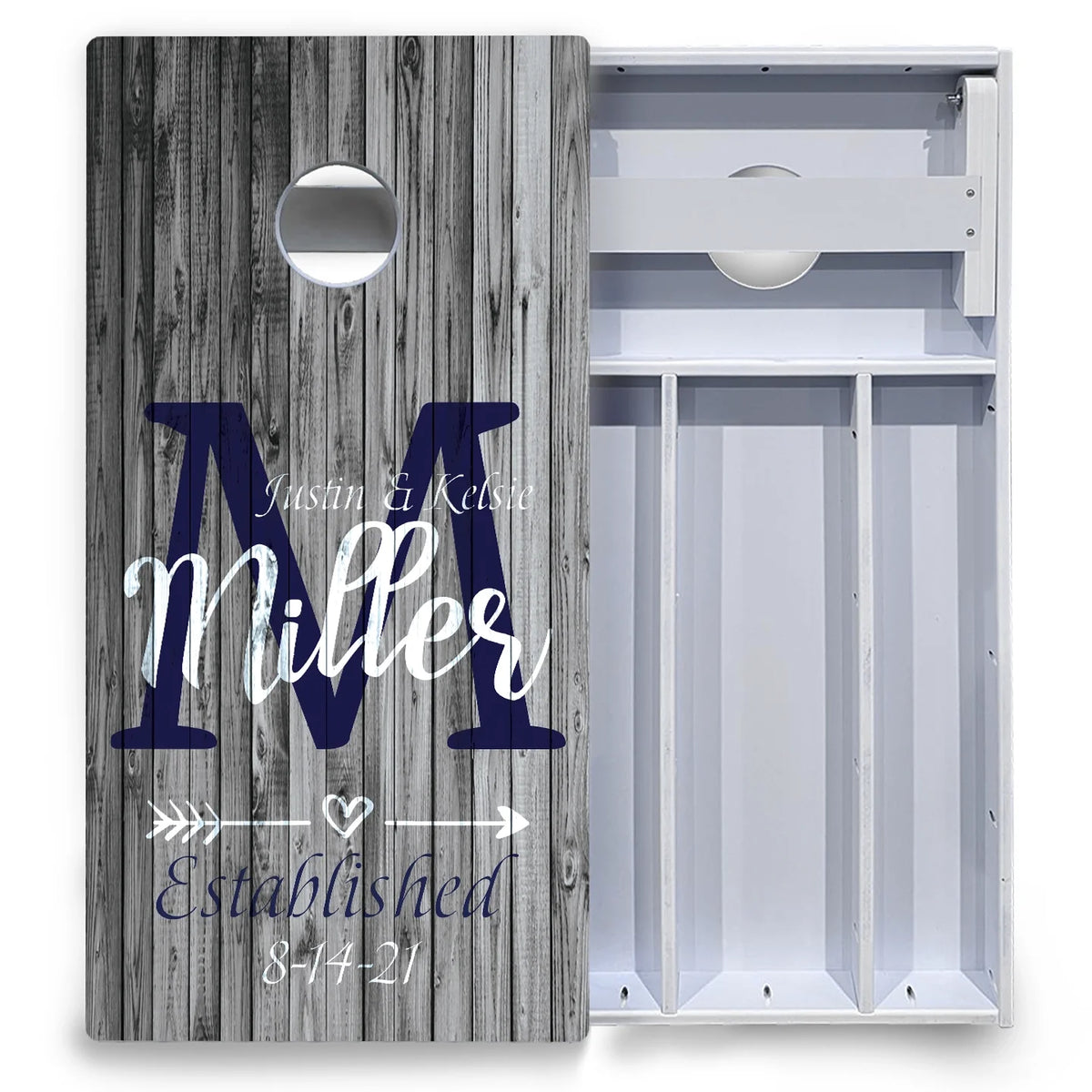 Grey Slat Wood Cornhole Boards - All Weather Series
