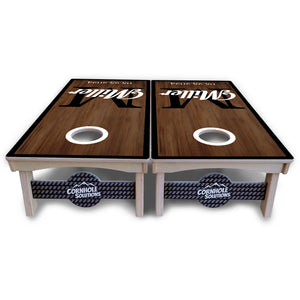 Dark Wood Wedding Monogram Cornhole Boards – Pro Lite or Pro Elite