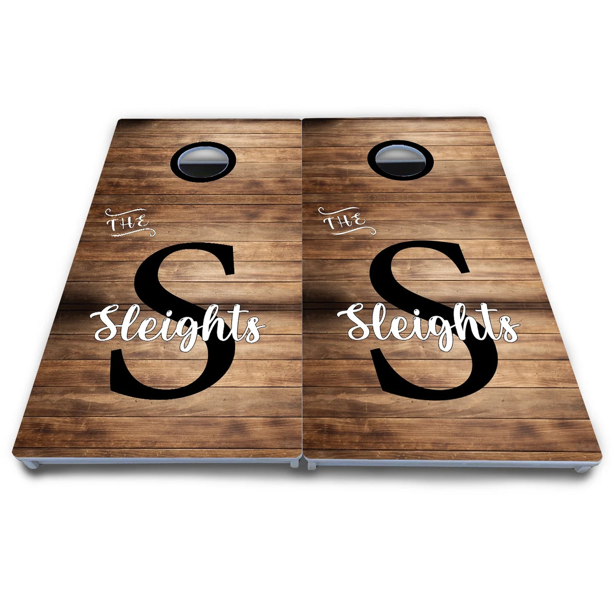 Wood Slat Name Cornhole Boards - All Weather Series