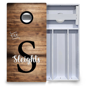 Wood Slat Name Cornhole Boards - All Weather Series