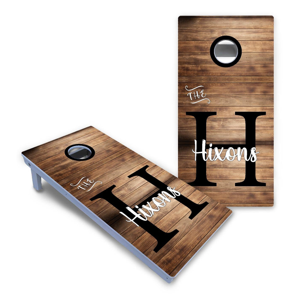 Wood Slat Name Cornhole Boards - All Weather Series
