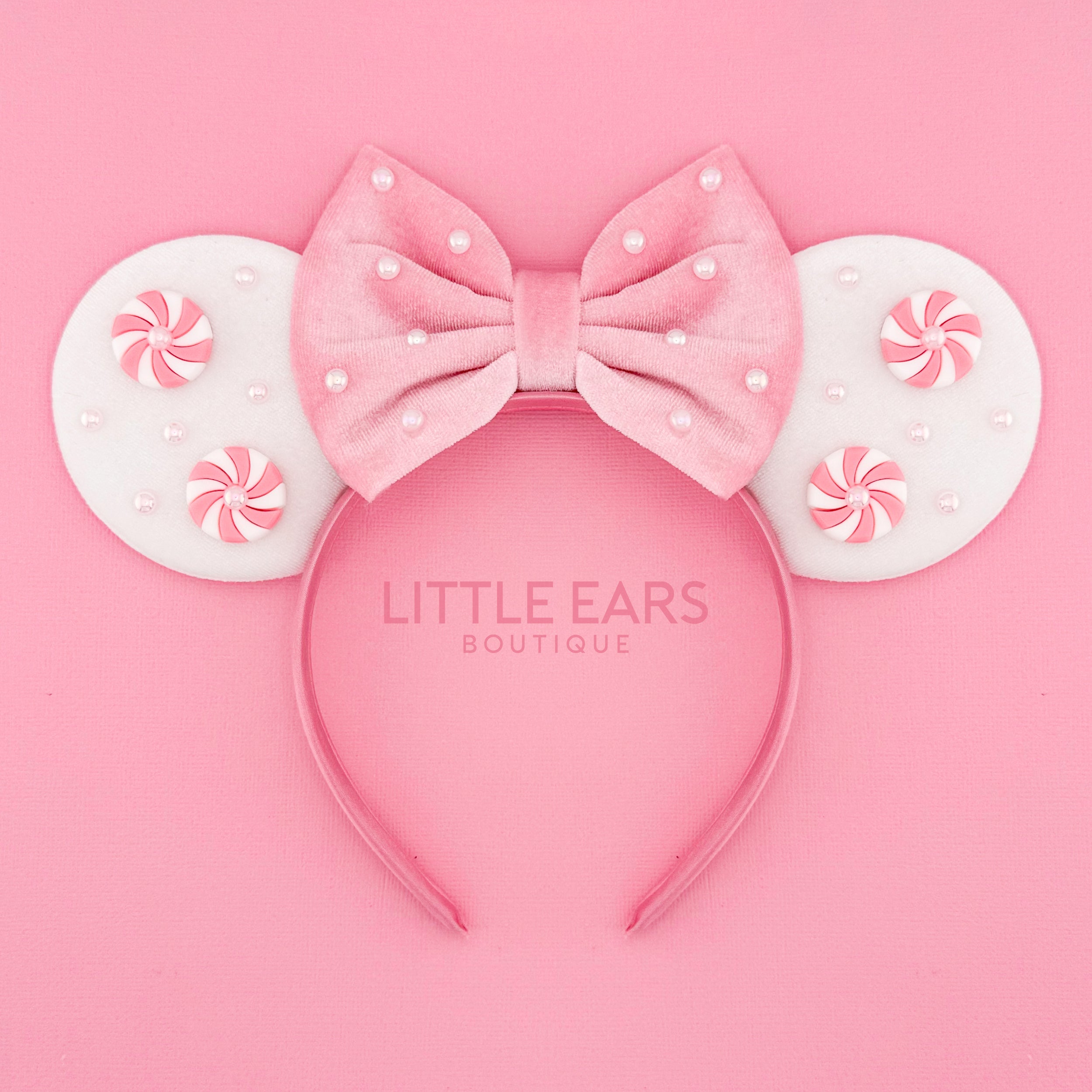 Pink Velvet Christmas Mickey Ears