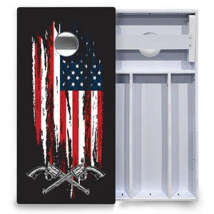 Guns & Flag Cornhole Boards - All Weather Series