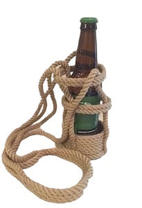 Woven Bottle Holder – Camel handwoven rope bottle holder by Nomadic State of Mind